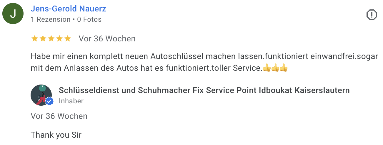 Bewertung Jens