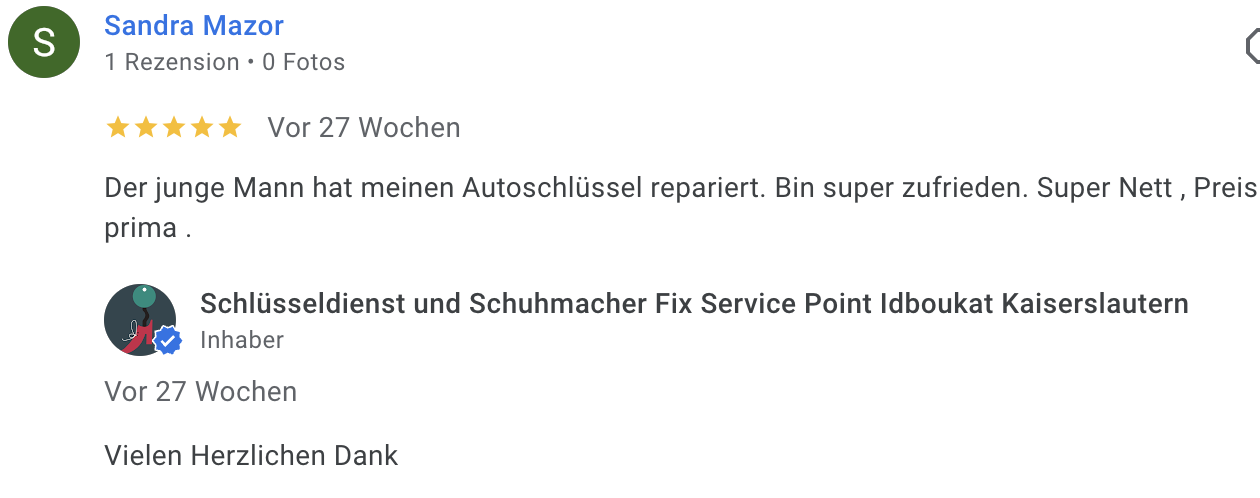 Bewertung Sandra