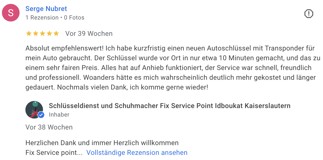 Bewertung Serge